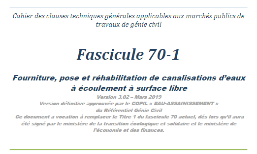 Mars 2019 – Mise en ligne de la nouvelle version du fascicules 70-1